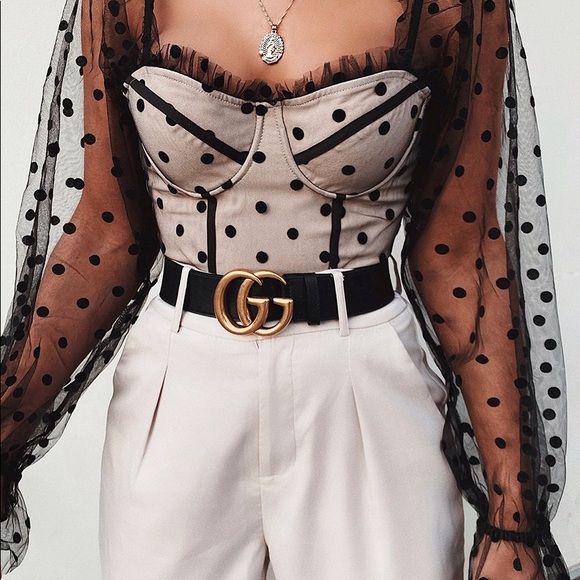 🚨24 HOUR SALE🚨*1 LEFT*Bonjour Polka Dot Crop Top - Picture 5 of 6